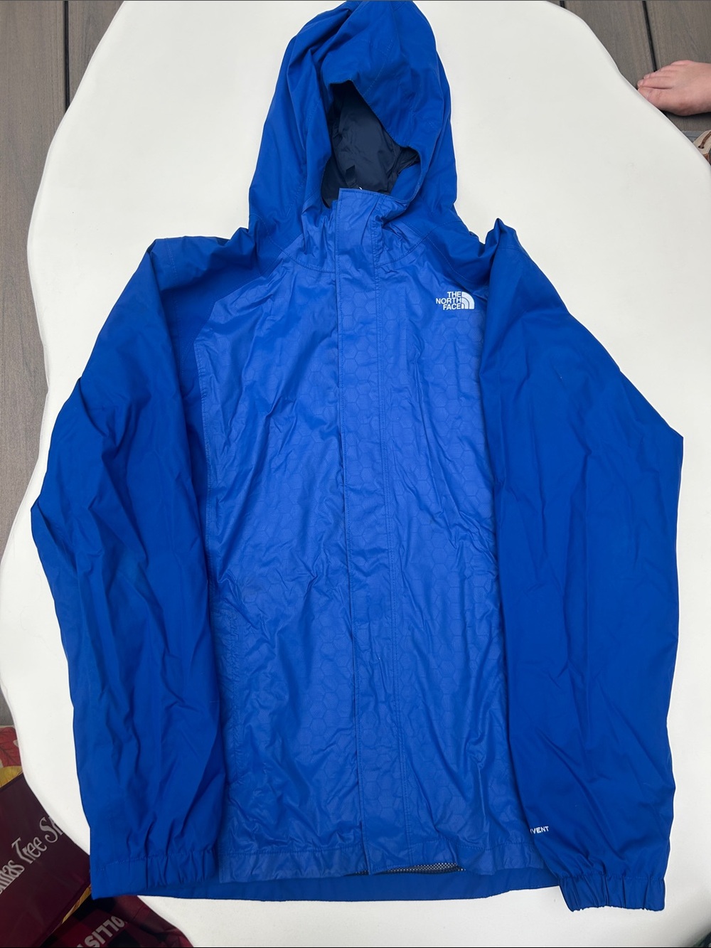 The North Face Men's Royal Blue Hooded Rain Jacket - Picture 1 of 3
